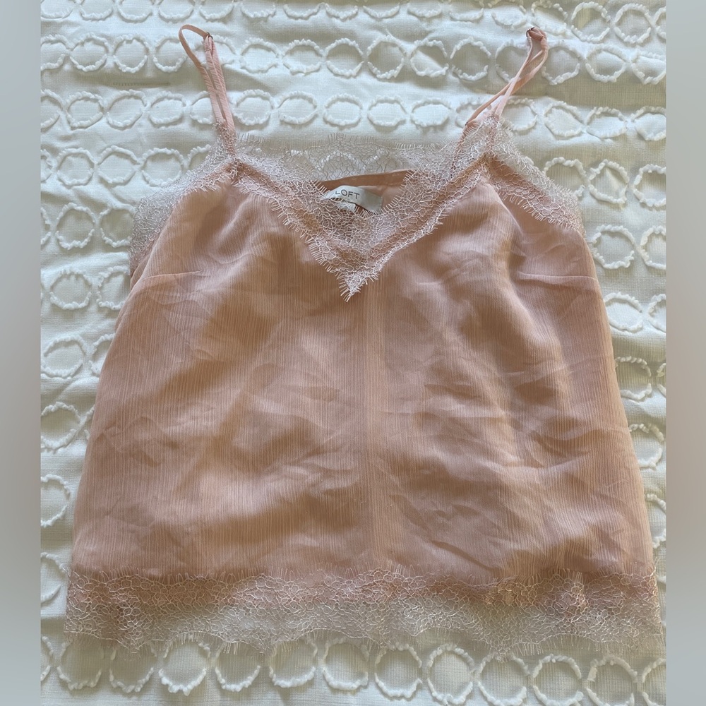 LOFT Blush Lace Detail Cami